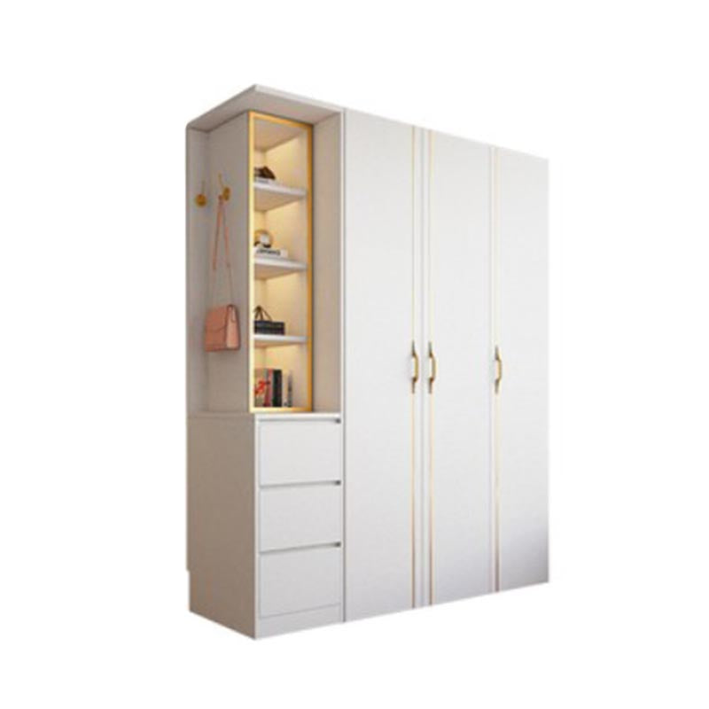 Contemporary Style Wood Wardrobe White Colour Soft Close Drawer Wardrobe Closet