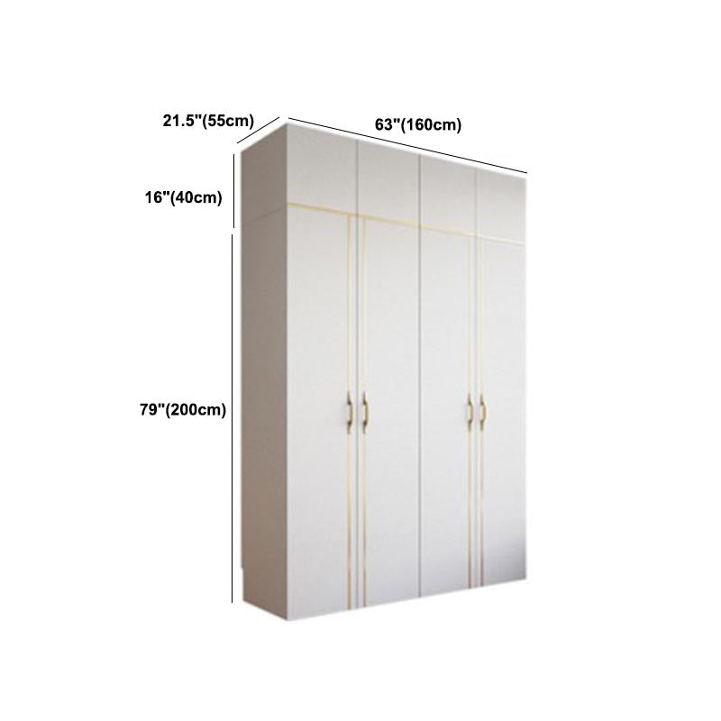 Contemporary Style Wood Wardrobe White Colour Soft Close Drawer Wardrobe Closet