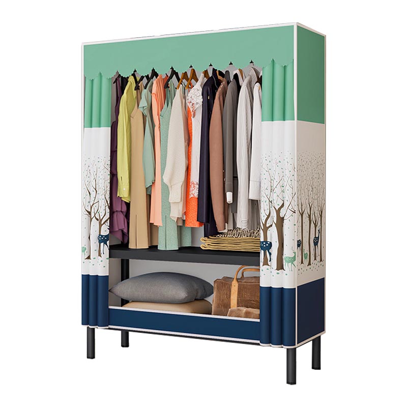 Contemporary Style Wardrobe Armoire Steel Wardrobe Closet with Legs