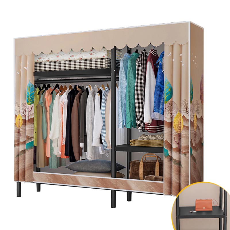 Contemporary Style Wardrobe Armoire Steel Wardrobe Closet with Legs