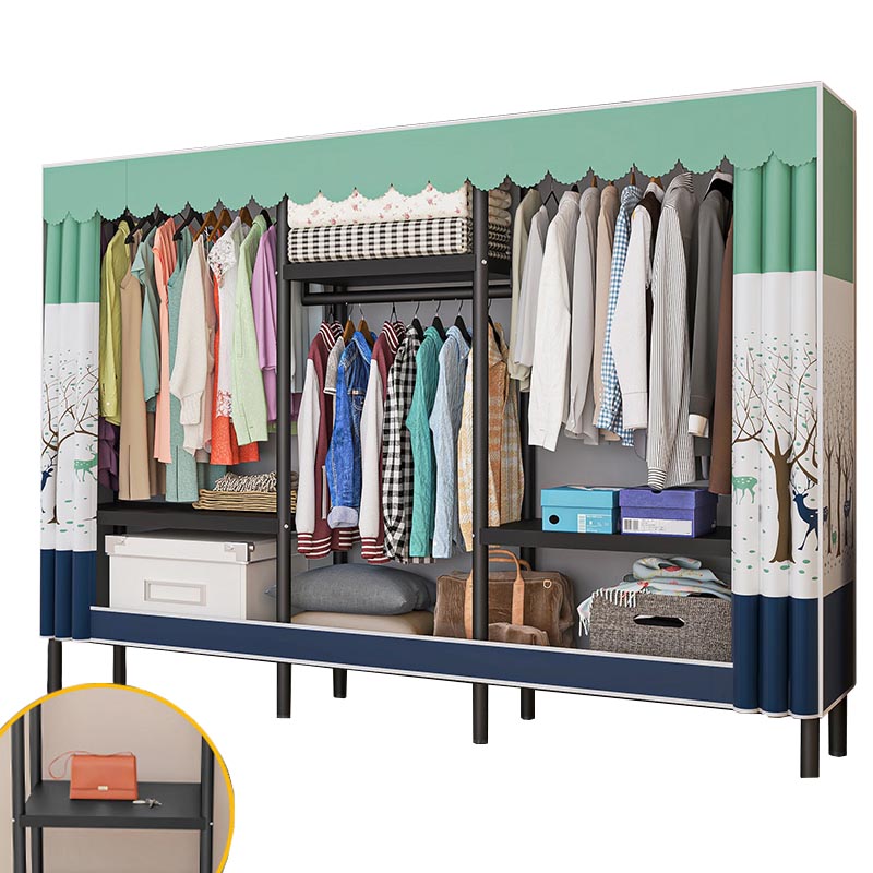 Contemporary Style Wardrobe Armoire Steel Wardrobe Closet with Legs