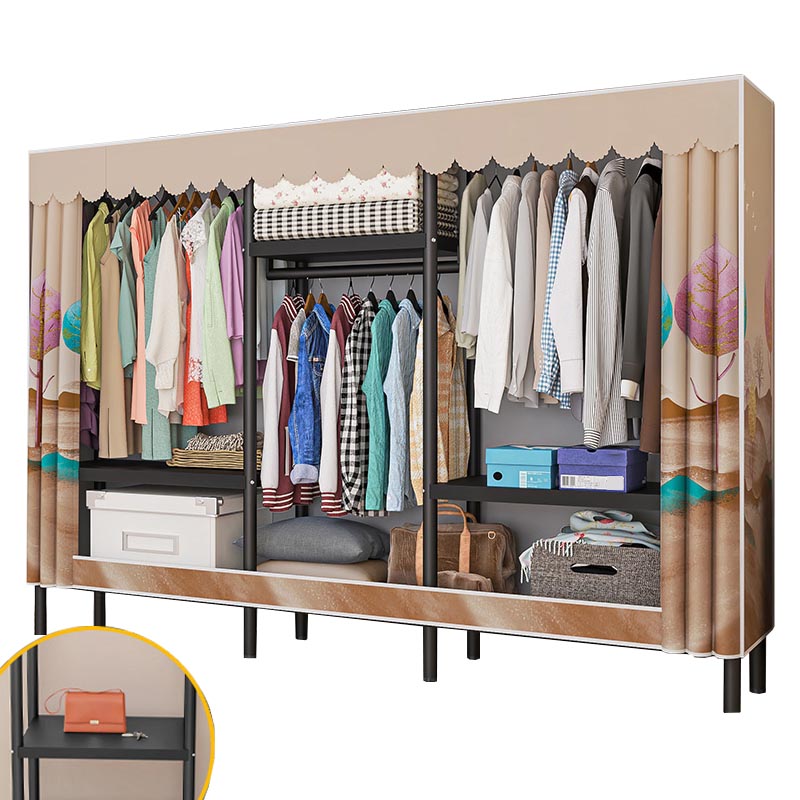 Contemporary Style Wardrobe Armoire Steel Wardrobe Closet with Legs
