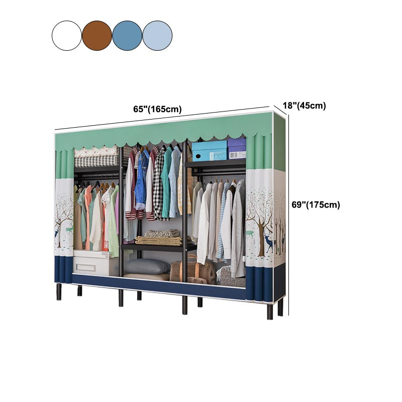 Contemporary Style Wardrobe Armoire Steel Wardrobe Closet with Legs