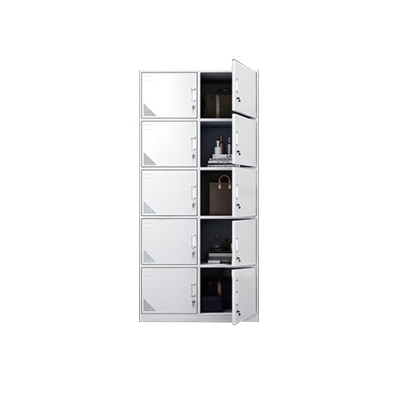 Contemporary Wardrobe Armoire White Color Steel Wardrobe Closet with Locks