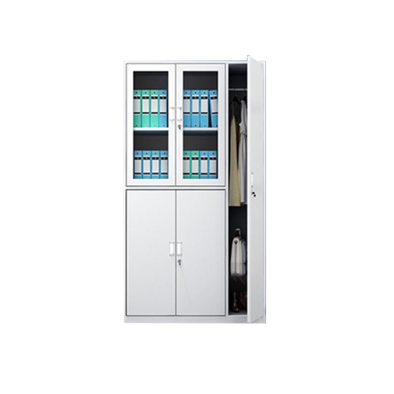 Contemporary Wardrobe Armoire White Color Steel Wardrobe Closet with Locks