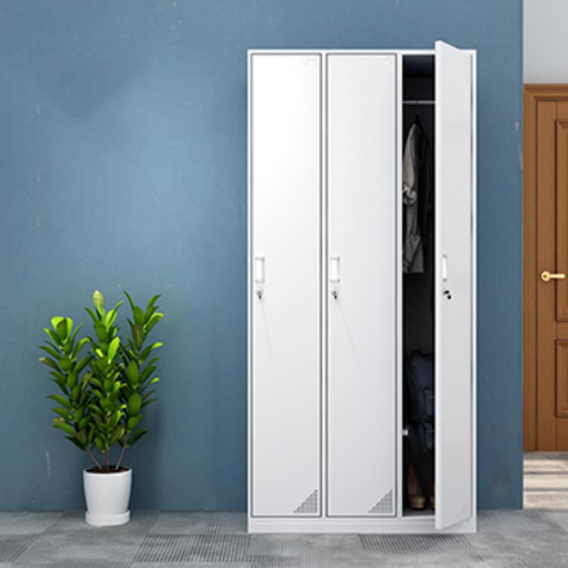 Contemporary Wardrobe Armoire White Color Steel Wardrobe Closet with Locks