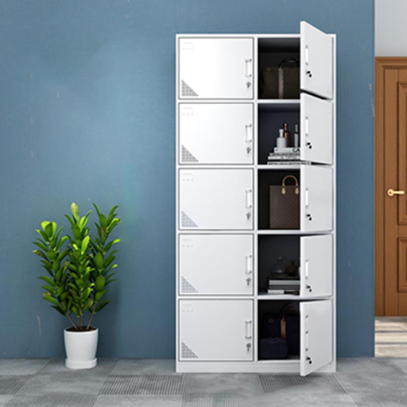 Contemporary Wardrobe Armoire White Color Steel Wardrobe Closet with Locks