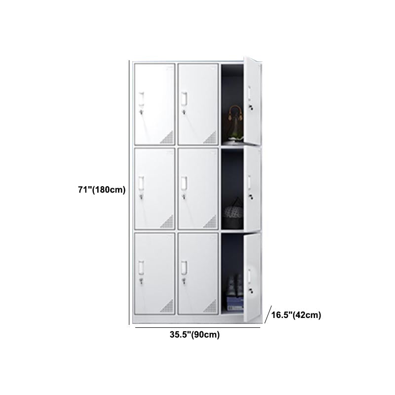 Contemporary Wardrobe Armoire White Color Steel Wardrobe Closet with Locks