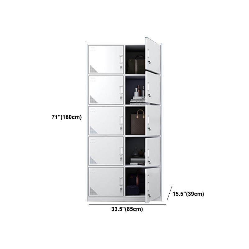Contemporary Wardrobe Armoire White Color Steel Wardrobe Closet with Locks