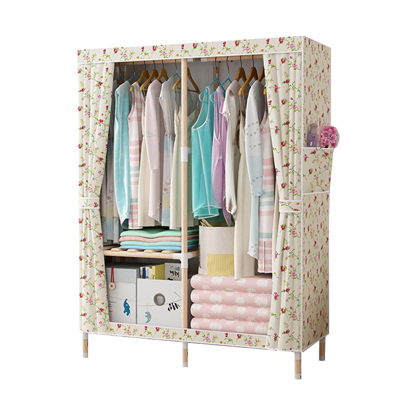 Contemporary Style Wardrobe Armoire Solid Wood Wardrobe Closet with Legs