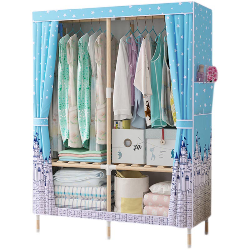 Contemporary Style Wardrobe Armoire Solid Wood Wardrobe Closet with Legs