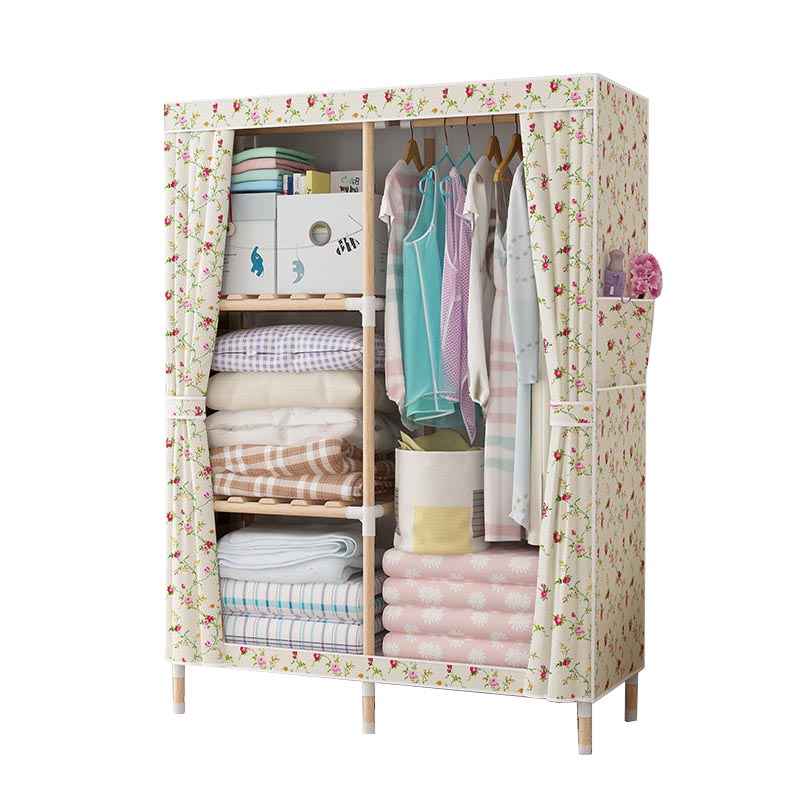 Contemporary Style Wardrobe Armoire Solid Wood Wardrobe Closet with Legs