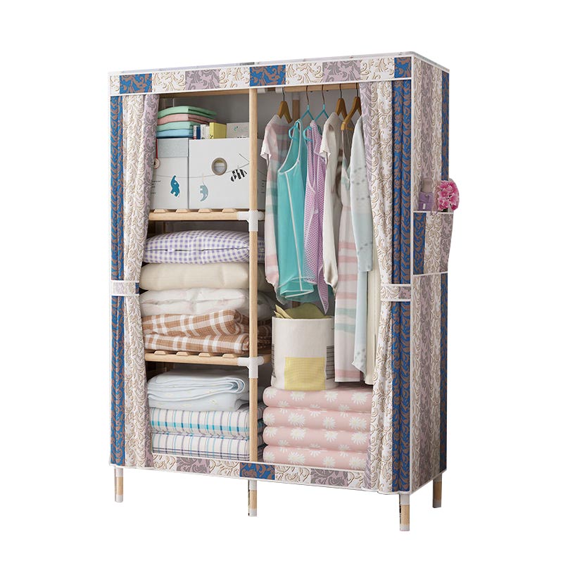 Contemporary Style Wardrobe Armoire Solid Wood Wardrobe Closet with Legs