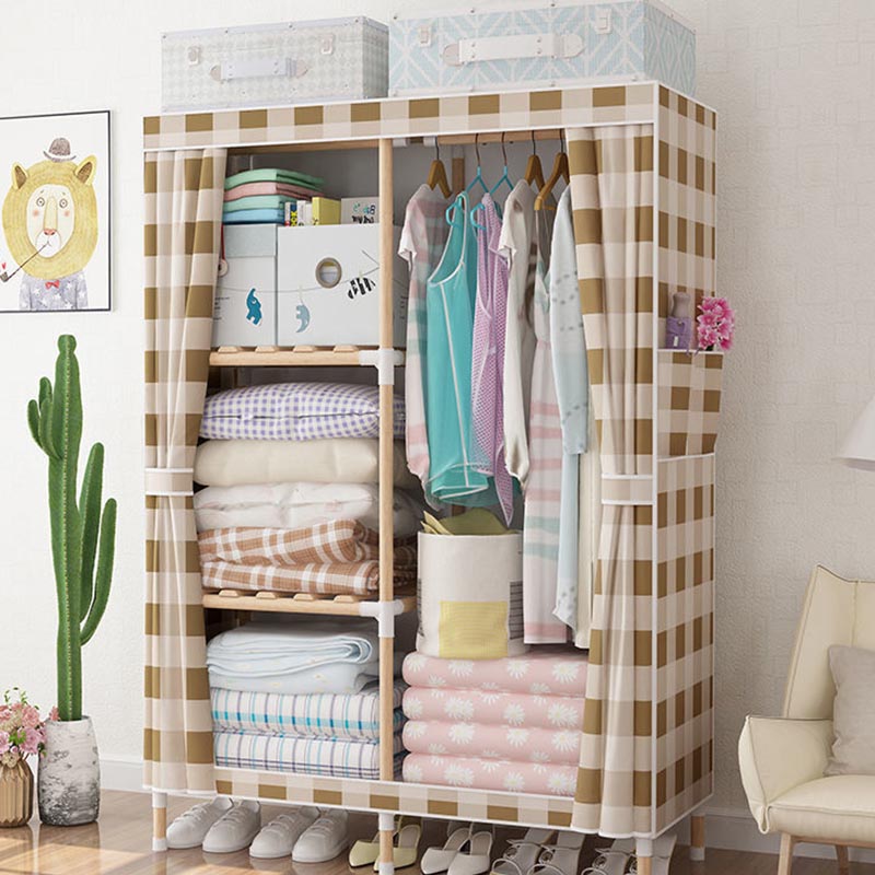 Contemporary Style Wardrobe Armoire Solid Wood Wardrobe Closet with Legs