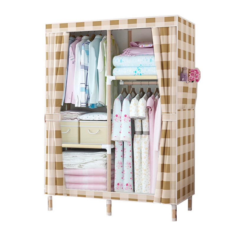 Contemporary Style Wardrobe Armoire Solid Wood Wardrobe Closet with Legs