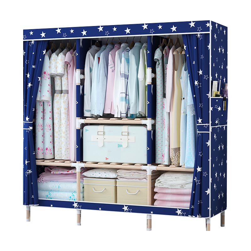 Contemporary Style Wardrobe Armoire Solid Wood Wardrobe Closet with Legs