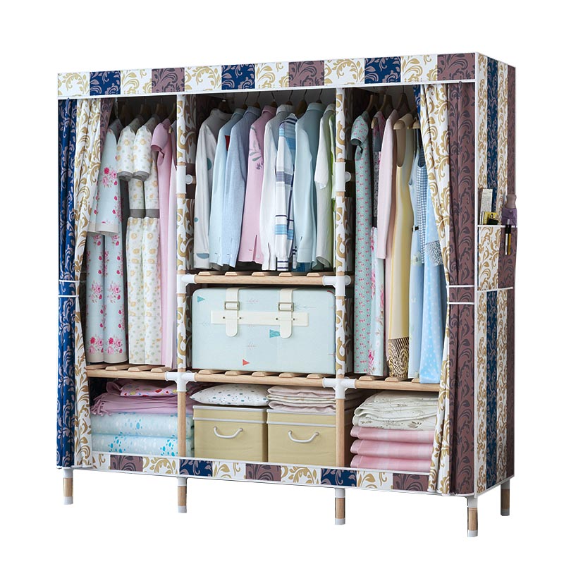 Contemporary Style Wardrobe Armoire Solid Wood Wardrobe Closet with Legs