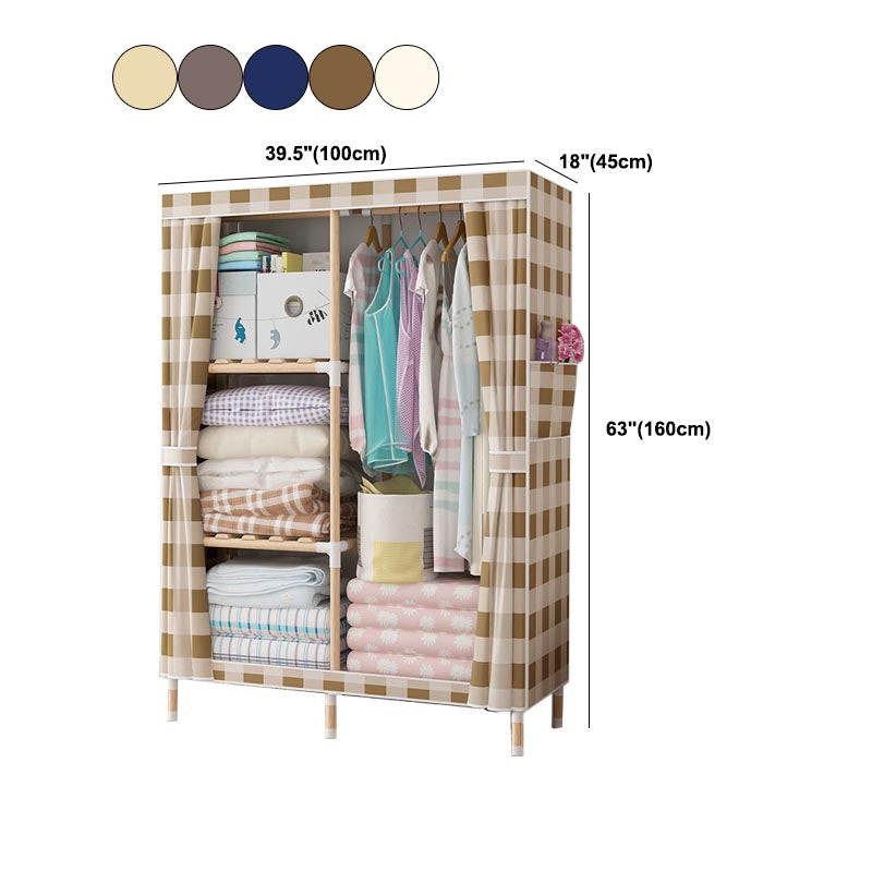 Contemporary Style Wardrobe Armoire Solid Wood Wardrobe Closet with Legs