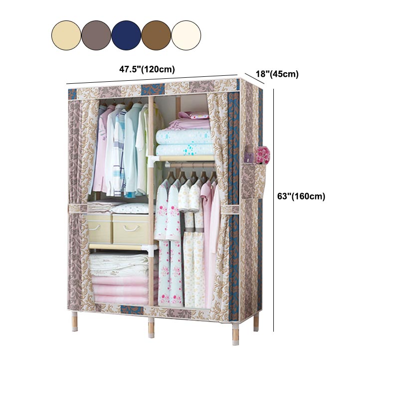 Contemporary Style Wardrobe Armoire Solid Wood Wardrobe Closet with Legs