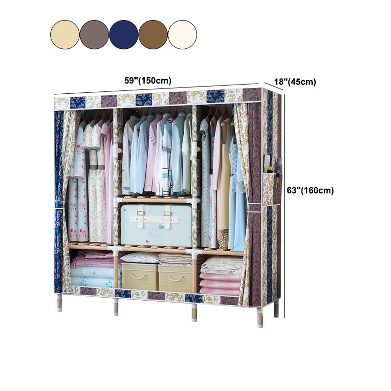 Contemporary Style Wardrobe Armoire Solid Wood Wardrobe Closet with Legs