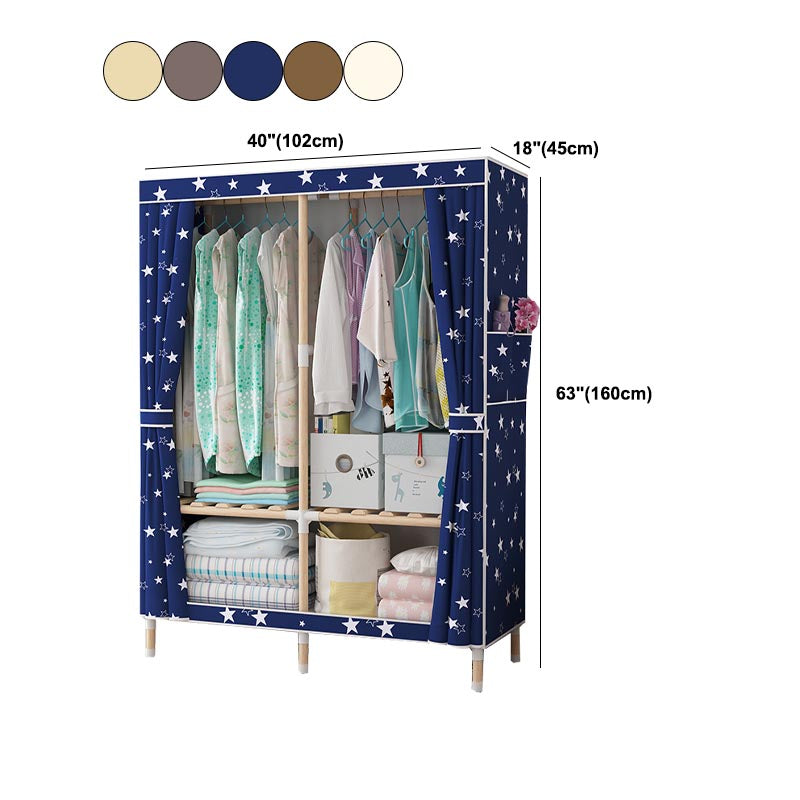 Contemporary Style Wardrobe Armoire Solid Wood Wardrobe Closet with Legs