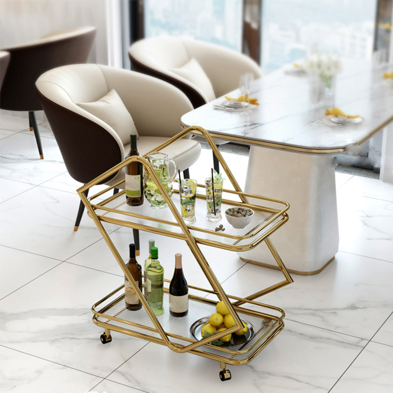 34.64" High Modern Style Prep Table Rolling Metal Prep Table for Home