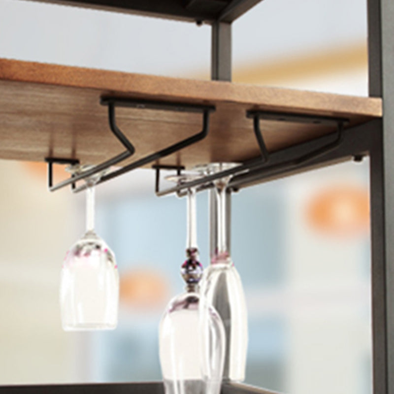 31.50" High Rolling Traditional Kitchen Trolley Wooden Kitchen Trolley for Dining Room