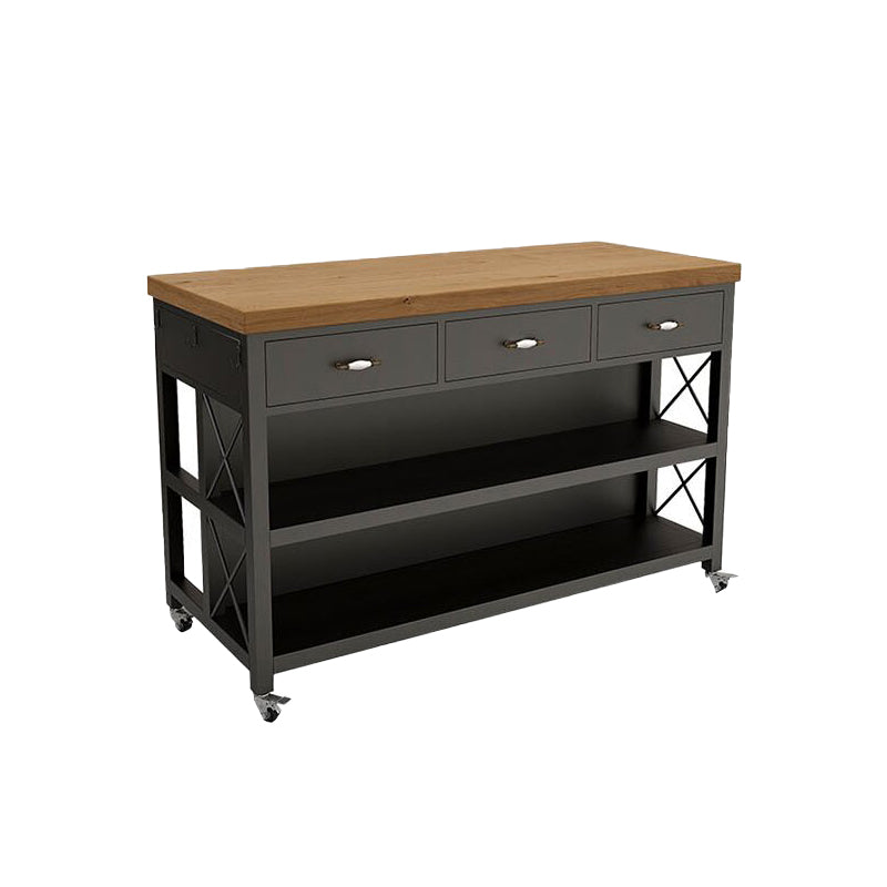 33.46" High Rolling Modern Kitchen Trolley Metal Kitchen Trolley for Dining Room