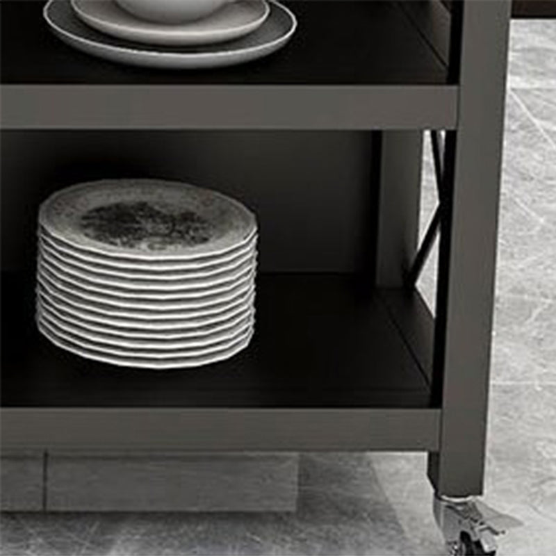 33.46" High Rolling Modern Kitchen Trolley Metal Kitchen Trolley for Dining Room