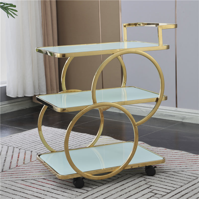 Contemporary 31.5"H Rolling Prep Table Rectangular Metal Prep Table for Dining Room