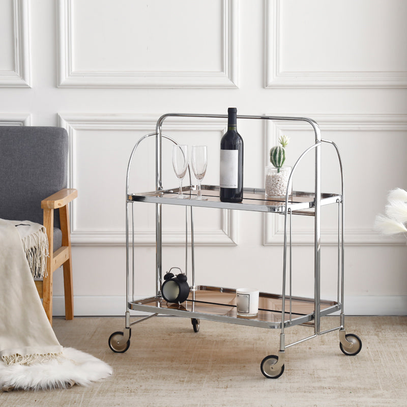 30.71" High Modern Prep Table Rolling Metal Prep Table for Dining Room