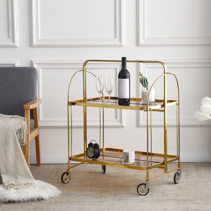 30.71" High Modern Prep Table Rolling Metal Prep Table for Dining Room