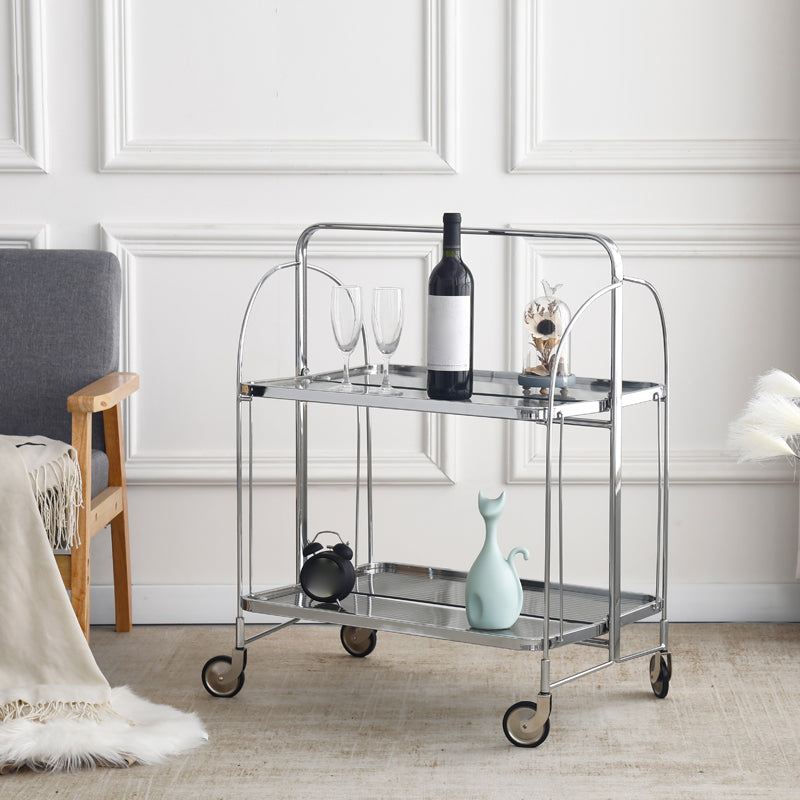 30.71" High Modern Prep Table Rolling Metal Prep Table for Dining Room