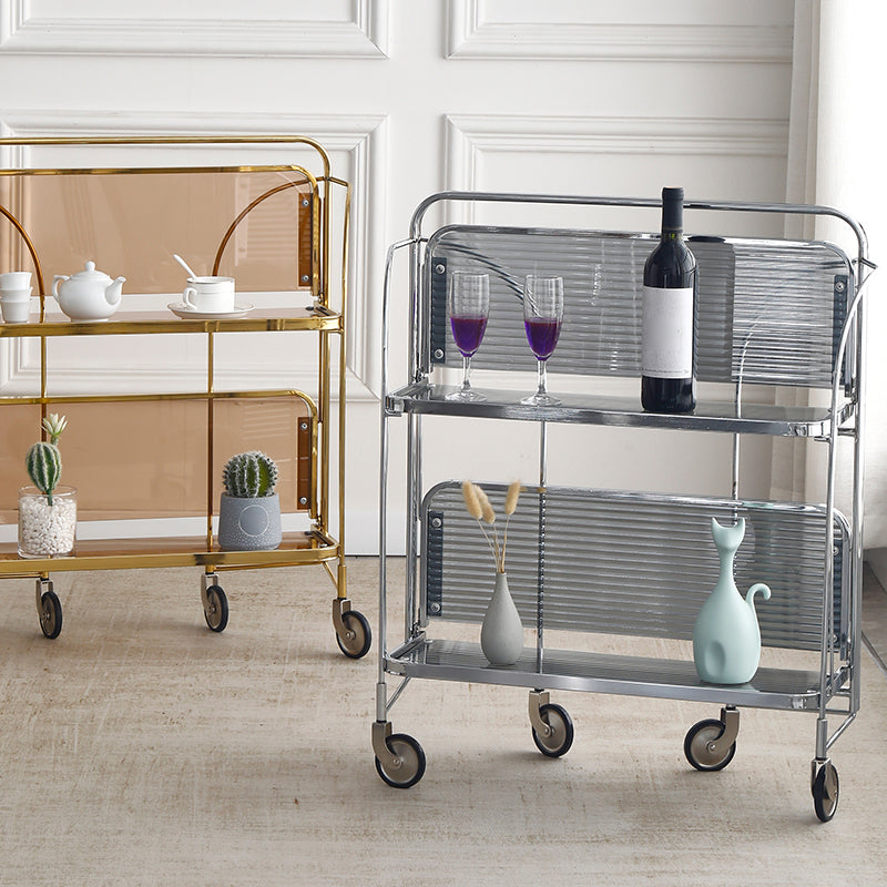 30.71" High Modern Prep Table Rolling Metal Prep Table for Dining Room