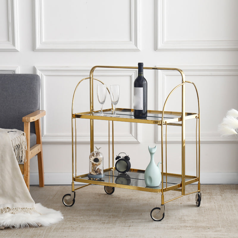 30.71" High Modern Prep Table Rolling Metal Prep Table for Dining Room