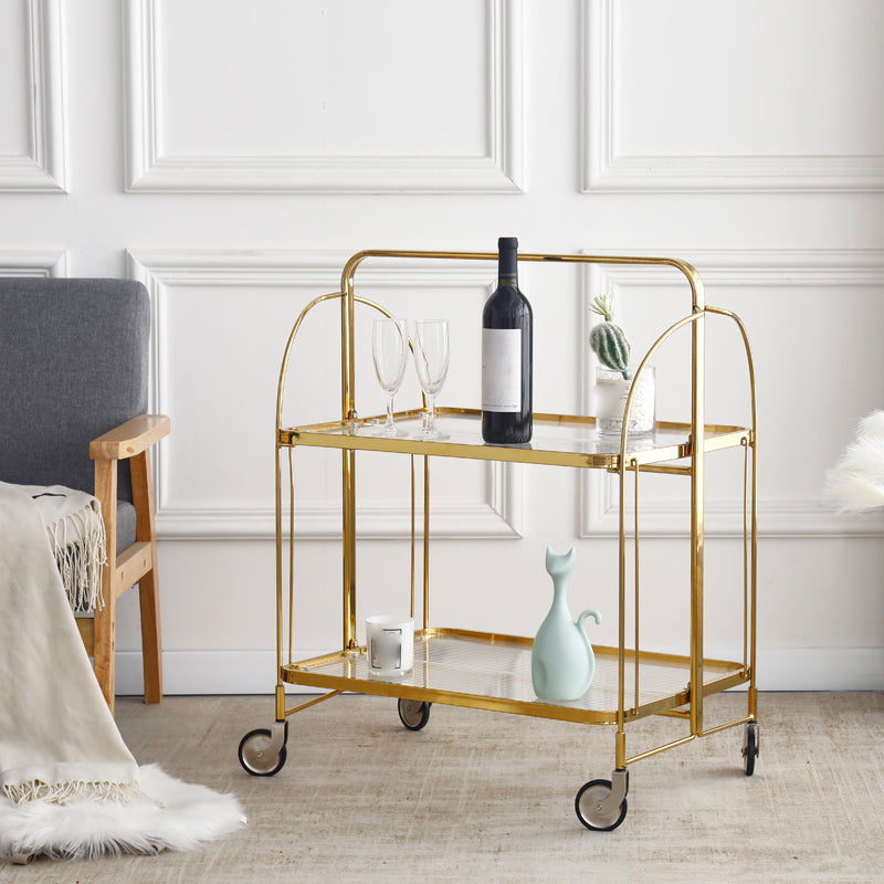 30.71" High Modern Prep Table Rolling Metal Prep Table for Dining Room