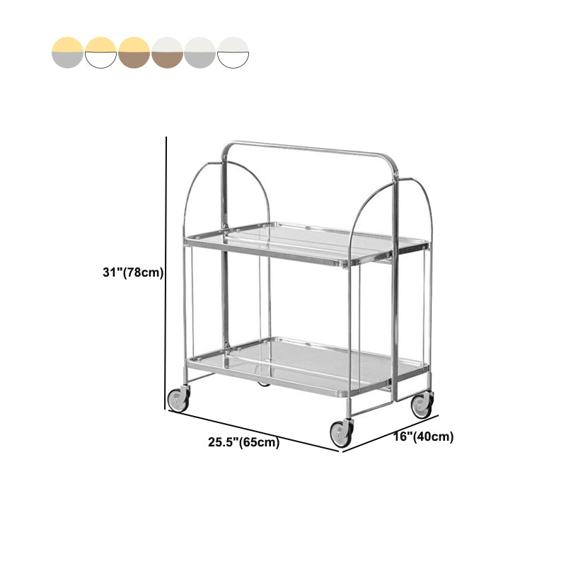 30.71" High Modern Prep Table Rolling Metal Prep Table for Dining Room
