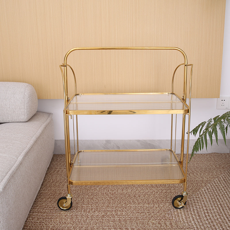 31.50" High Modern Style Prep Table Rolling Metal Prep Table for Home