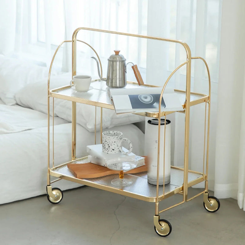 31.50" High Modern Style Prep Table Rolling Metal Prep Table for Home