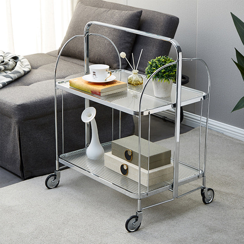 31.50" High Modern Style Prep Table Rolling Metal Prep Table for Home