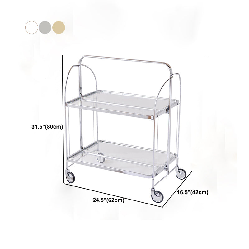 31.50" High Modern Style Prep Table Rolling Metal Prep Table for Home