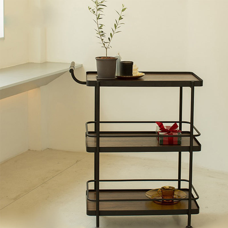 35.43" High Modern Prep Table Rolling Metal Prep Table for Home