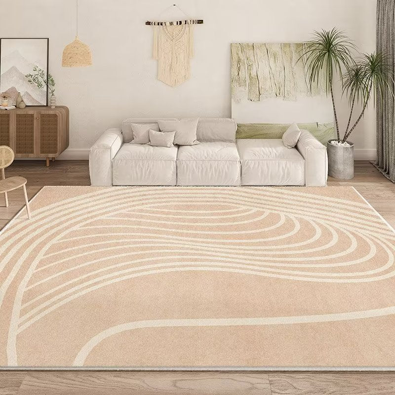 Rectangle Shape Abstract Pattern Rug Stain Resistant Loom Rug for Bedroom
