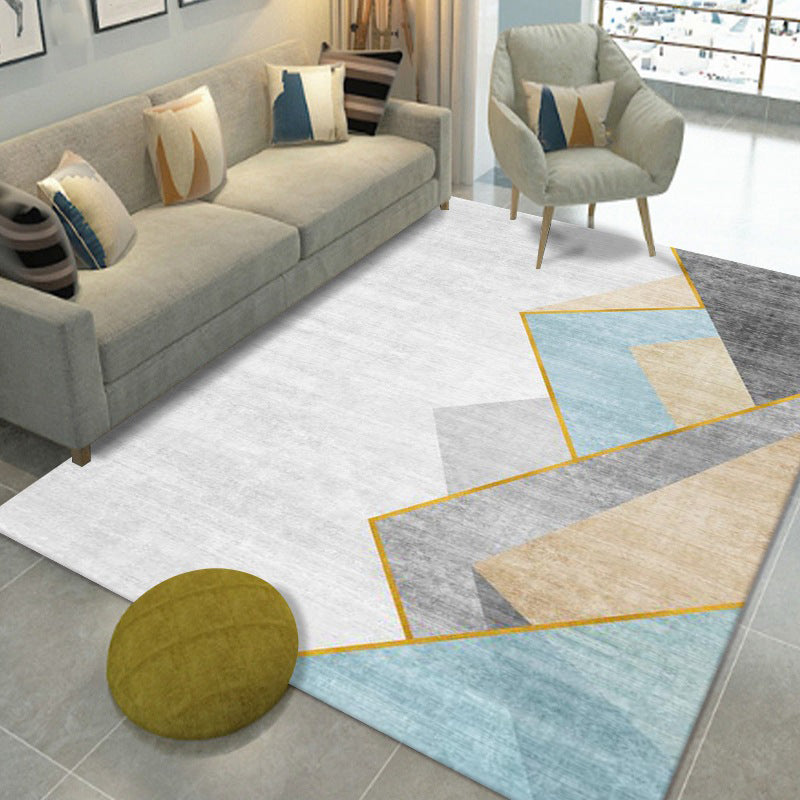 Grey Tone Rug Rectangle Shape Stain Resistant Rug for Home Decor