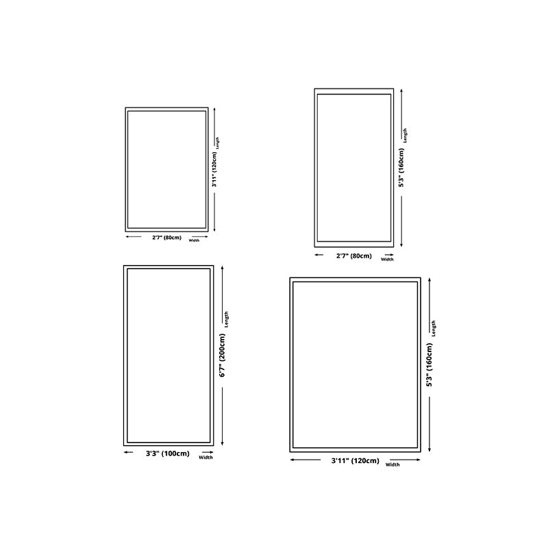 Rectangle Shape Rug Living Room Lattice Carpet Polyester Washable Area Rug