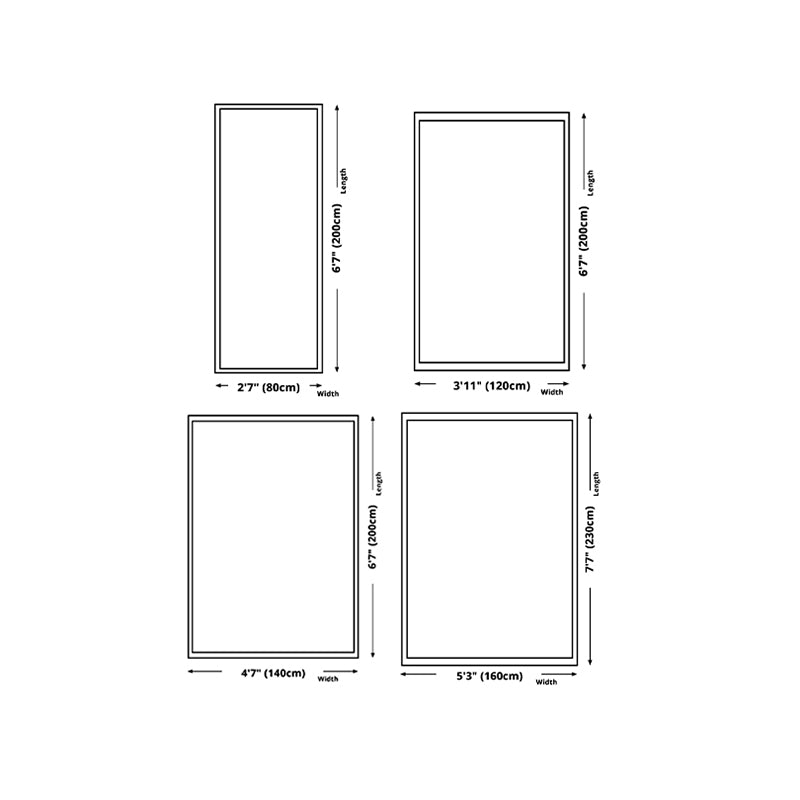 Rectangle Shape Rug Living Room Lattice Carpet Polyester Washable Area Rug