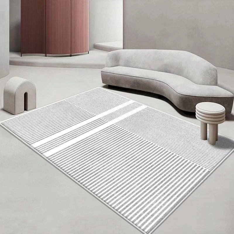 Modern Style Rug Line Pattern Stain Resistant Rug for Home Decor