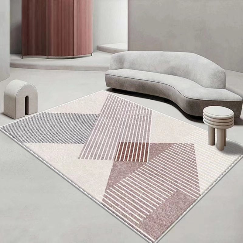 Modern Style Rug Line Pattern Stain Resistant Rug for Home Decor