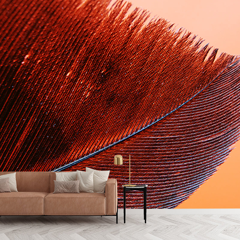 Photography Wallpaper for Ceiling Environmental Photography Stain Resistant Feather Mural