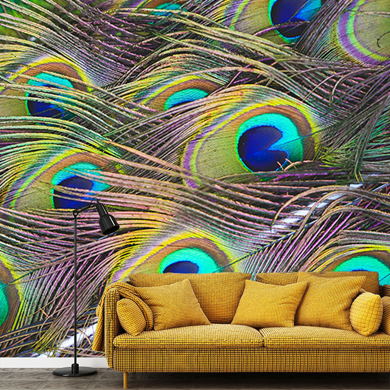 Photography Wallpaper for Ceiling Environmental Photography Stain Resistant Feather Mural